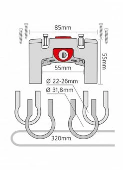 Support Guidon Universel à serrure - Klickfix - 22/32mm -Vêtements Soldes Magasin support guidon universel klickfix 2232mm 2